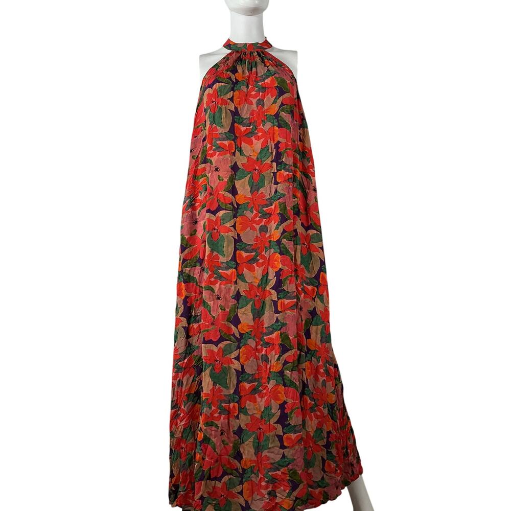 Solid & Striped Floral Multicolor Viv Halter Maxi Dress Size S - Picture 2 of 4